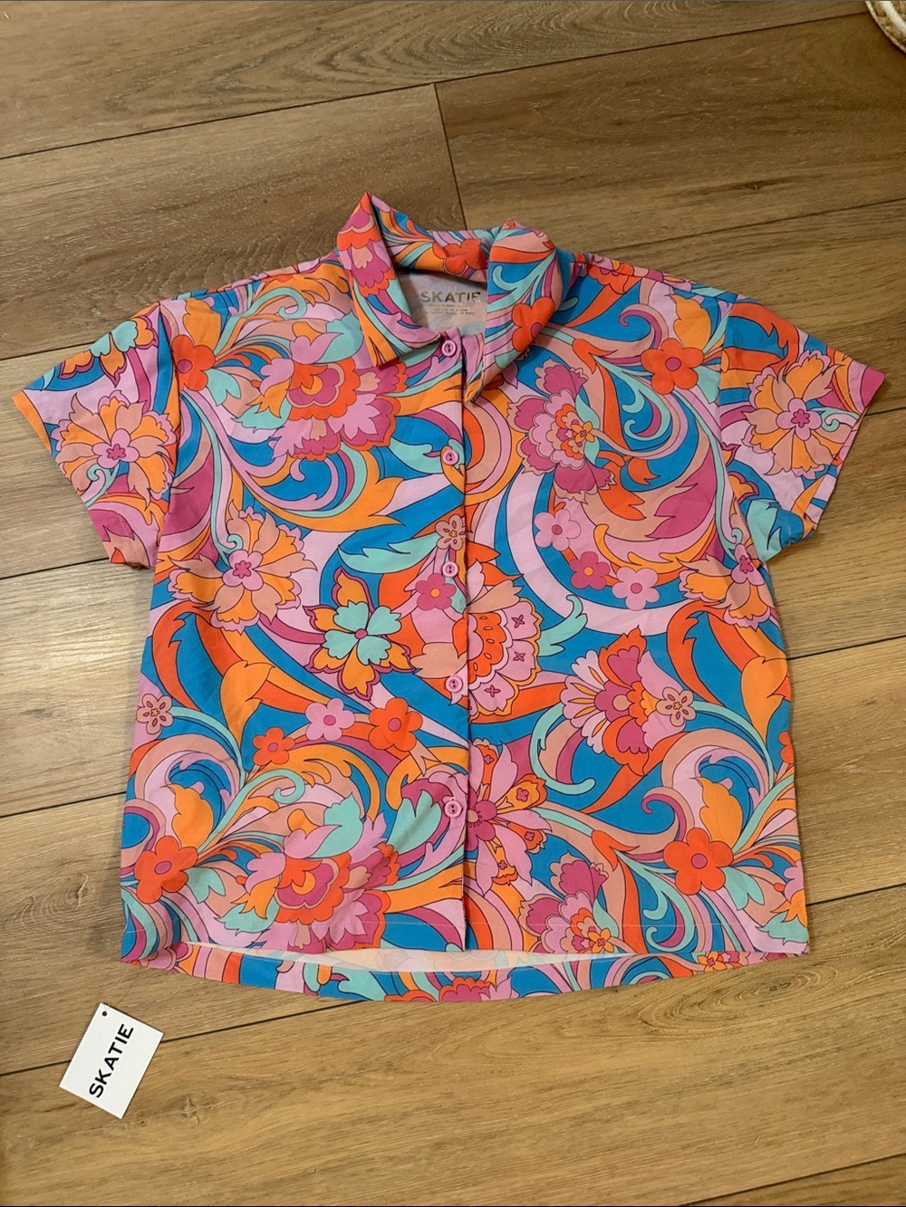 Skatie Floral Button-Front Shirt